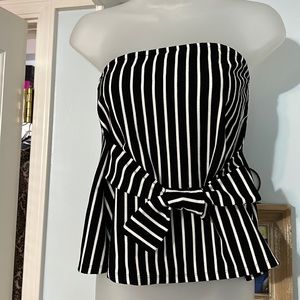 Black striped Express strapless top